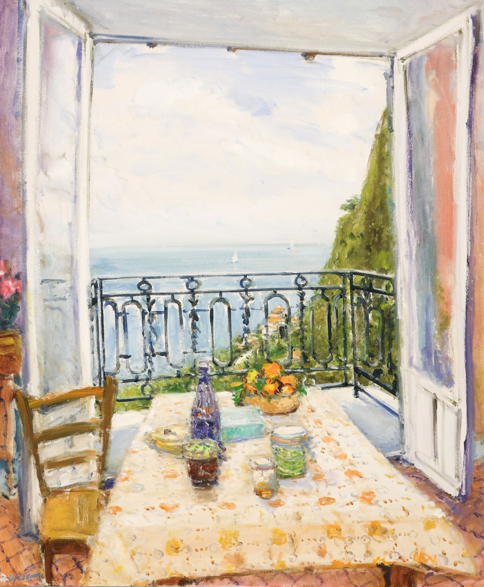 Duane Alt "Luncheon on the Terrace" Oil on Canvas (1 of 2)