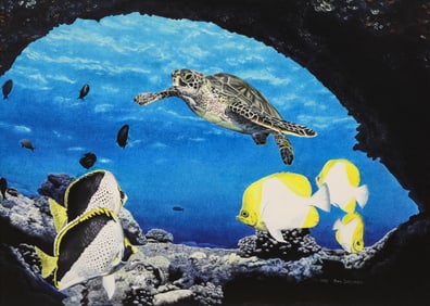 Ben Saturen "Look Who's Coming" 1992 Oil on Canvas