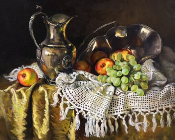 Alexander Selytin "Still Life with Grapes" 1993 Oil on Canvas