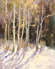 Linda Tippetts "Winter Trees" Oil on Canvas