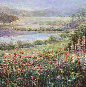 Lau Chun "Magical Meadow" Oil on Canvas