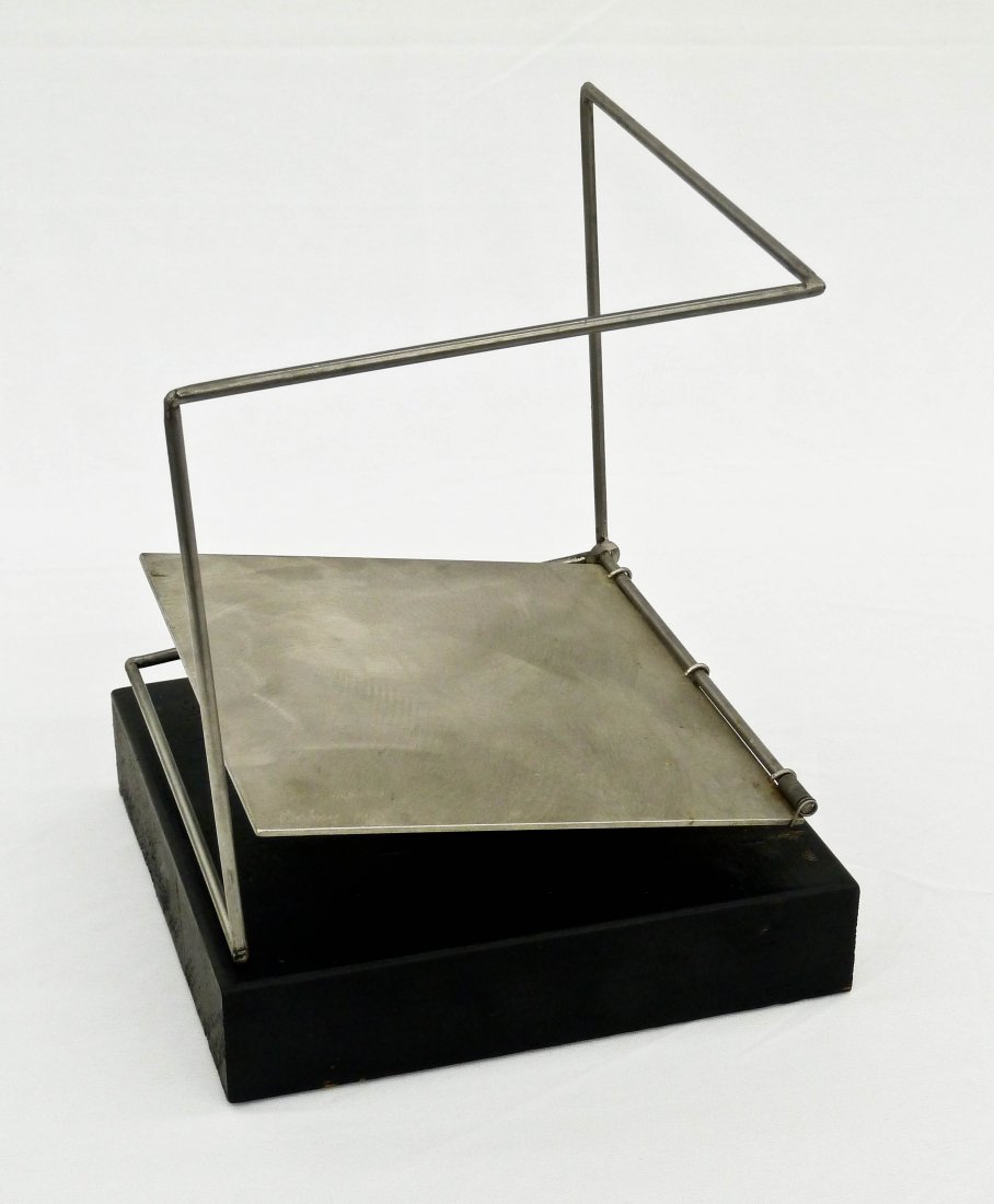 George Rickey (1907-2002 NY/PA/MN) ''Box with Lid'' 197: George Rickey (1907-2002 NY/PA/MN) ''Box with Lid'' 1976 Steel Moving Object or Sculpture 7''x7''x8''. This piece was purchased at a fund-raising auction at the Whatcom Museum, Bellingham in 1976. Inc