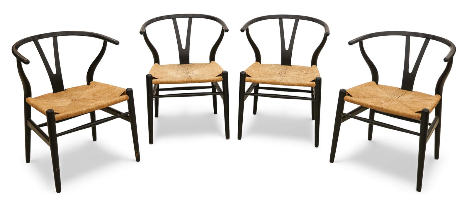 4pc Hans Wegner for Carl Hansen Black "Wishbone" Chairs (1 of 4)