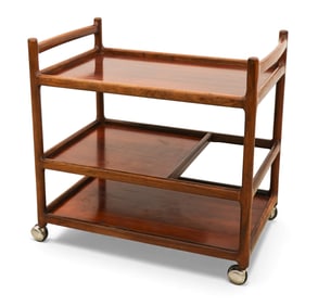 Johannes Andersen for Silkeborg Danish Rosewood Tea Cart