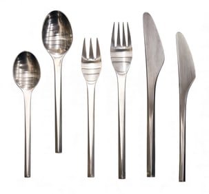 93pc Georg Jensen "Prism" Stainless Steel Flatware