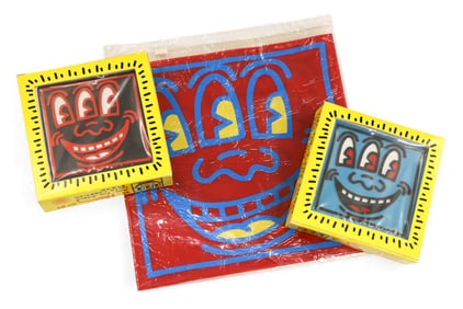 3pc Keith Haring "Three Eyed Monster" Pop Shop Objects 1980's