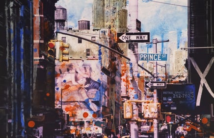 Gottfried Salzmann "Prince Street" Photograph and Mixed Media