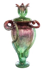 Seth Randal "L'urne Serpent" Cast Glass and Pate-de-Verre