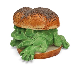 David Gilhooly "Frog Burger" 1977 Glazed Ceramic