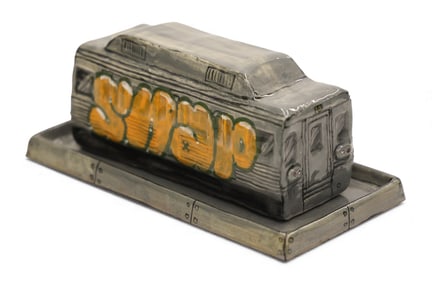 Roberto Lugo "El Train Butter Dish" Glazed Ceramic