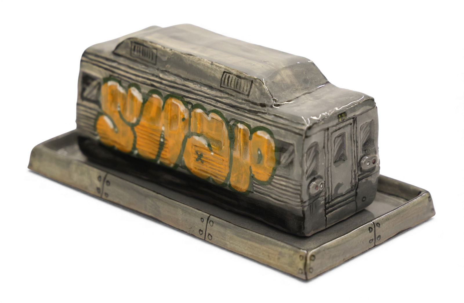 Roberto Lugo "El Train Butter Dish" Glazed Ceramic (1 of 2)