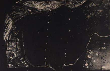 Antoni Tapies "Untitled" (Black Abstract) 1958 Lithograph