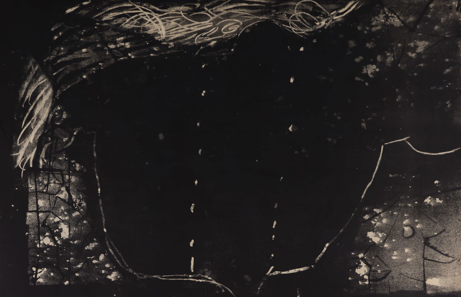 Antoni Tapies "Untitled" (Black Abstract) 1958 Lithograph (1 of 2)