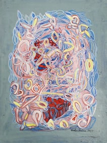 John Matsudaira "Ritual Movements" 1977 Acrylic on Board