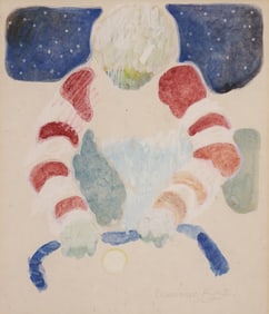 William Cumming "Strolling" 1992 Mixed Media on Paper