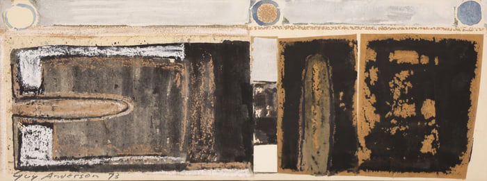 Guy Anderson "Study for The Great Whale" 1973 Mixed Media