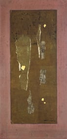 Paul Horiuchi "Fragments of Gold" Casein Collage on Board