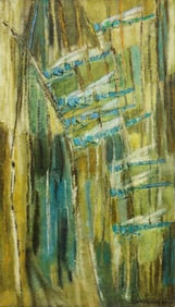 Kathleen Gemberling Adkison "Dragonflies" 1960 Oil on Canvas