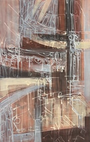 Virginia Banks "Theatre Audience" 1950's Tempera on Paper