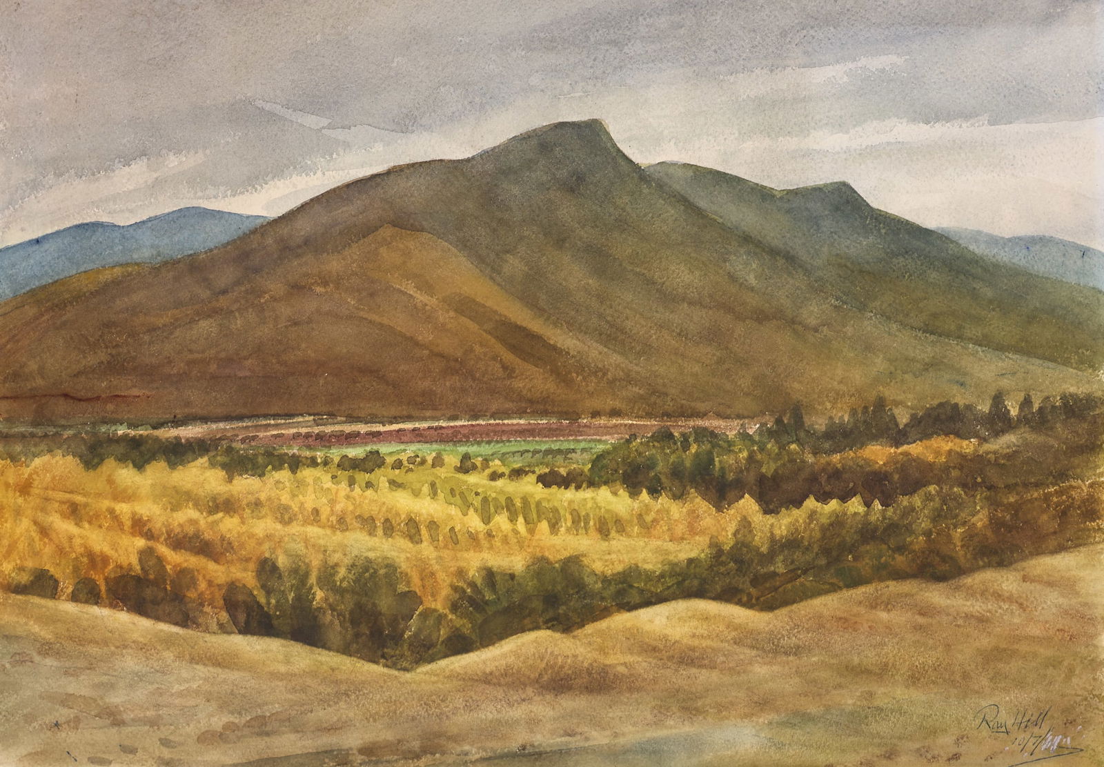 Ray Hill "Mountain Landscape" 1965 Watercolor on Paper (1 of 2)