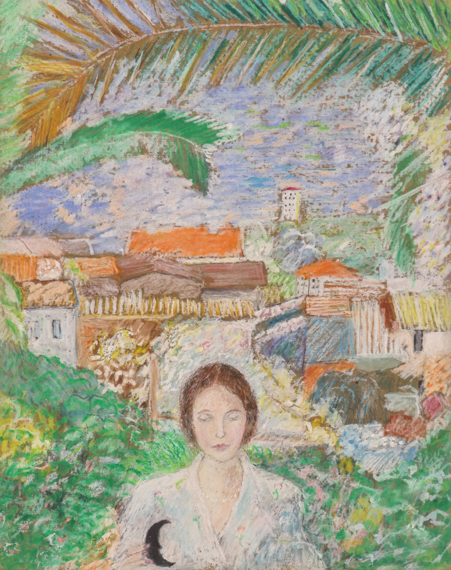 Cooper Edens Drager "The Voice Must Have Come" Mixed Media on Paper: Cooper Edens Drager (b.1945 Washington) "The Voice Must Have Come Because Now It Has Gone" Mixed Media on Paper 15"x12" Sight. No visible signature. Foster/White Gallery, Seattle label on verso. Frame