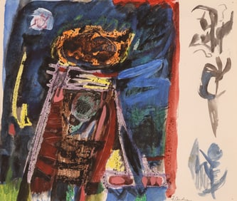 Fred Anderson "Untitled" (Abstraction) 1950's Mixed Media on Paper