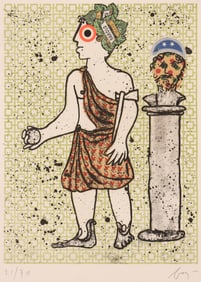 Enrico Baj "Caius Flavius Valerius Claudius Constantinus" 1972 Aquatint