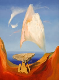 Ivan Dobroruka "Castle in the Sky" (Surrealist) Oil on Canvas