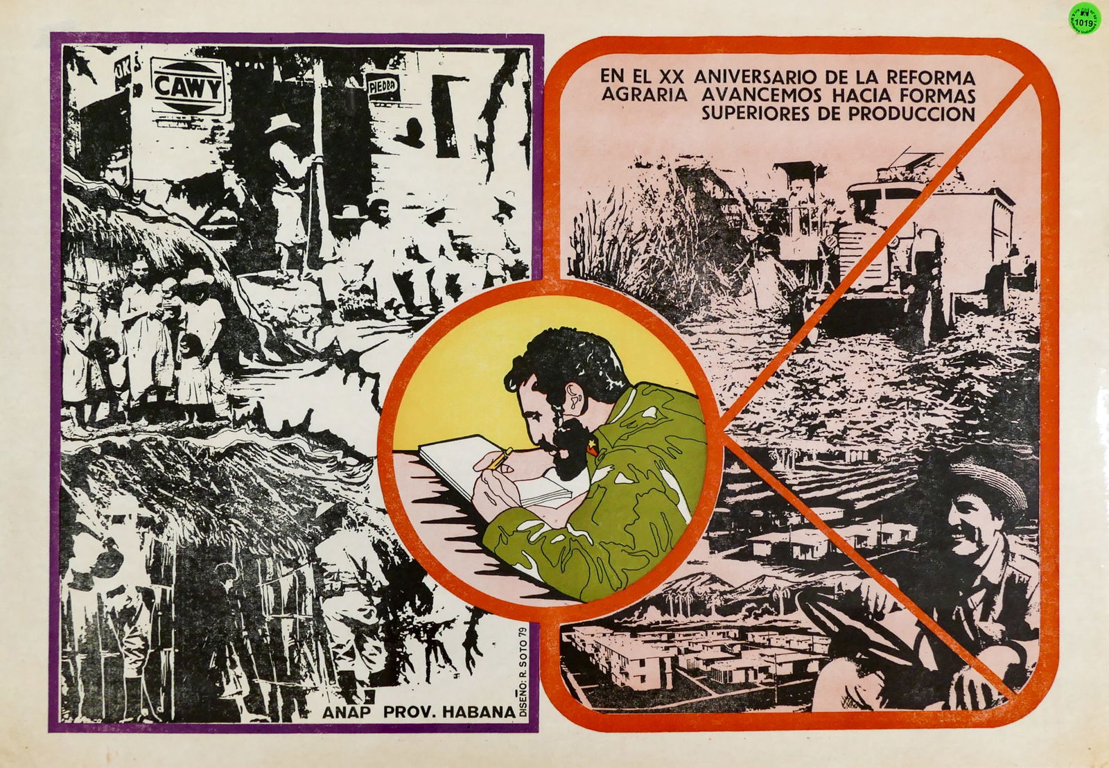Vintage "En el XX Aniversario de la Reforma Agraria" 1979 Cuban Political Poster (1 of 2)