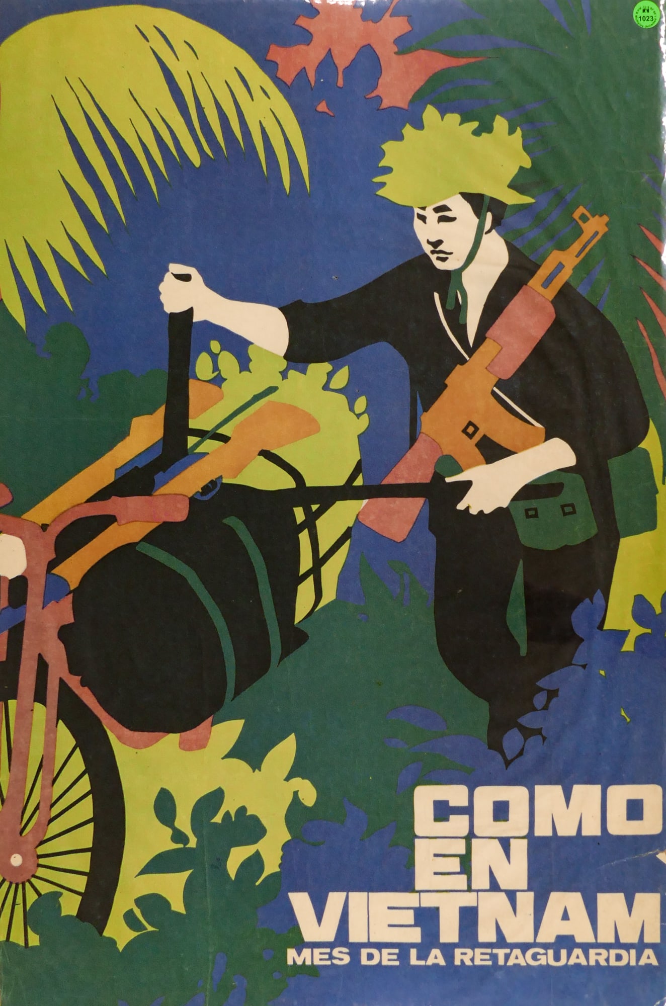 Vintage "Como en Vietnam Mes de la Retaguardia" Cuban Political Poster (1 of 2)