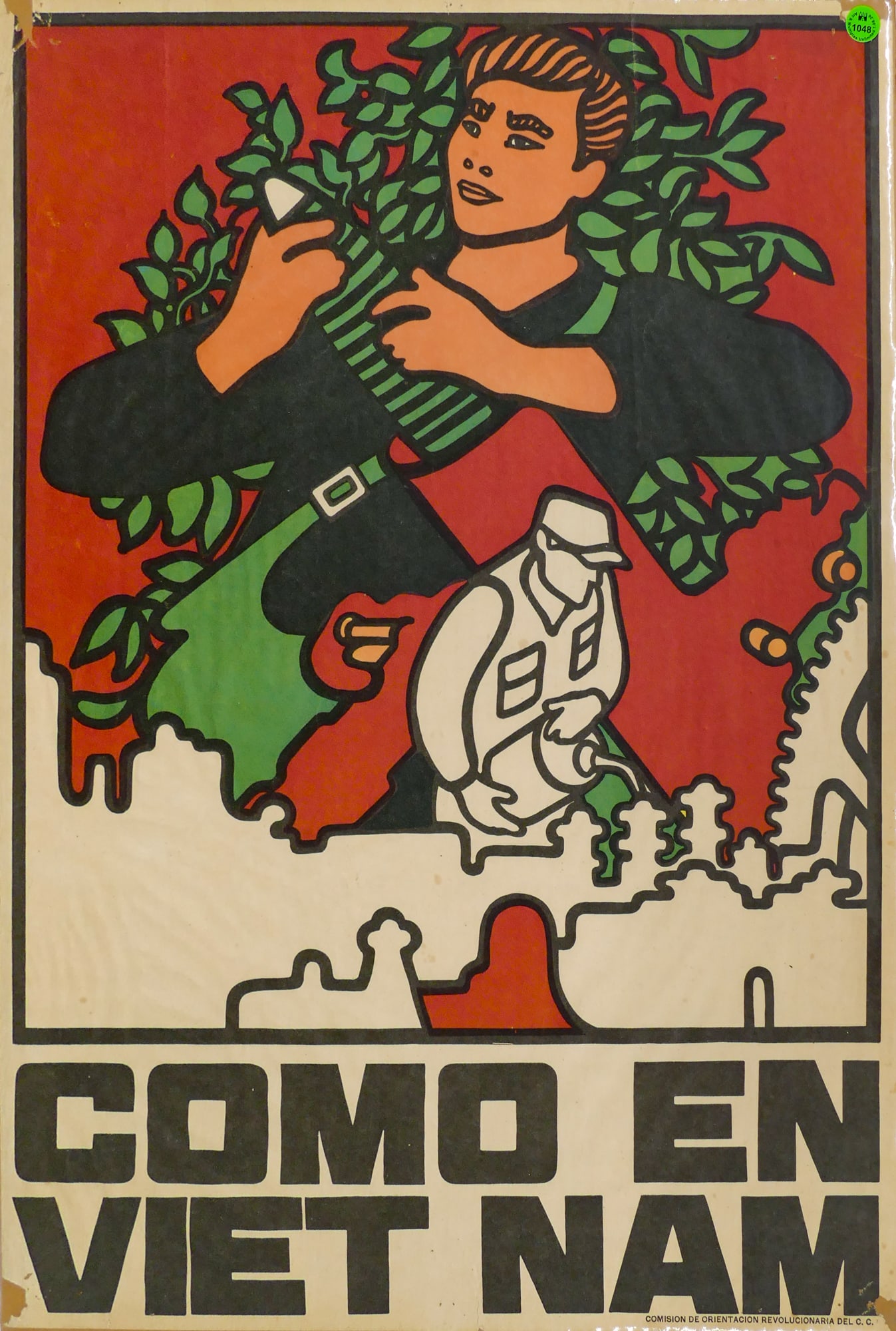 Vintage "Como en Vietnam" 1969 Cuban Political Poster by Rene Mederos (1 of 2)