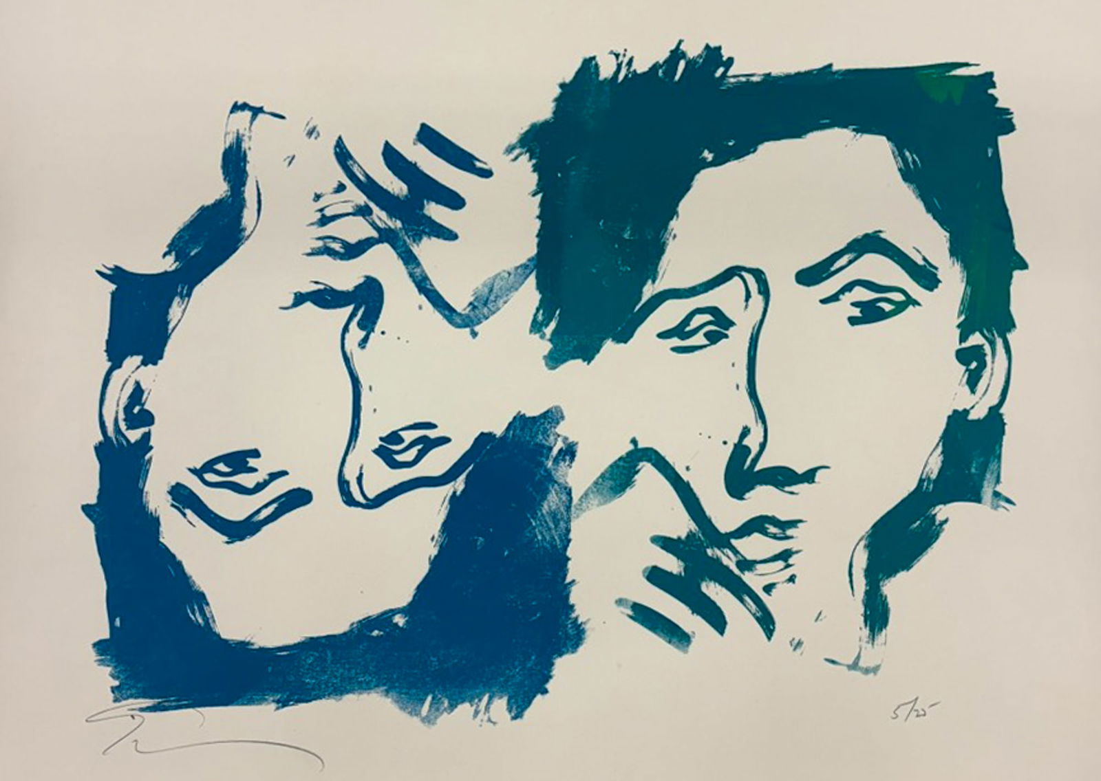 E.J. Gold "Opposing Faces" Serigraph (1 of 2)