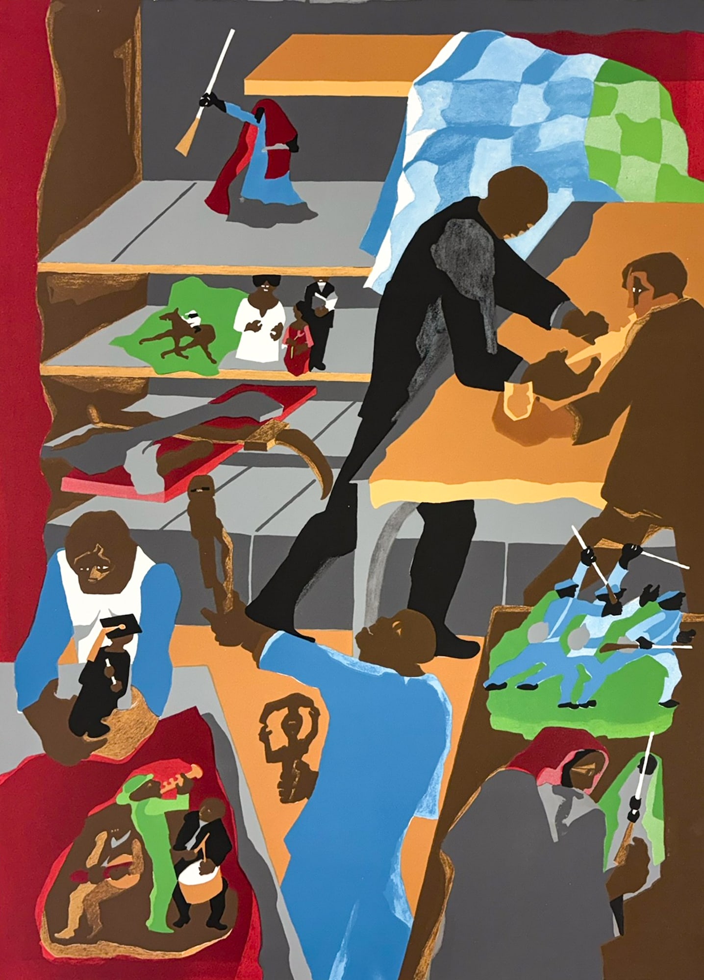 Jacob Lawrence ''Memorabilia'' 1990 Color Lithograph on Arches (1 of 2)