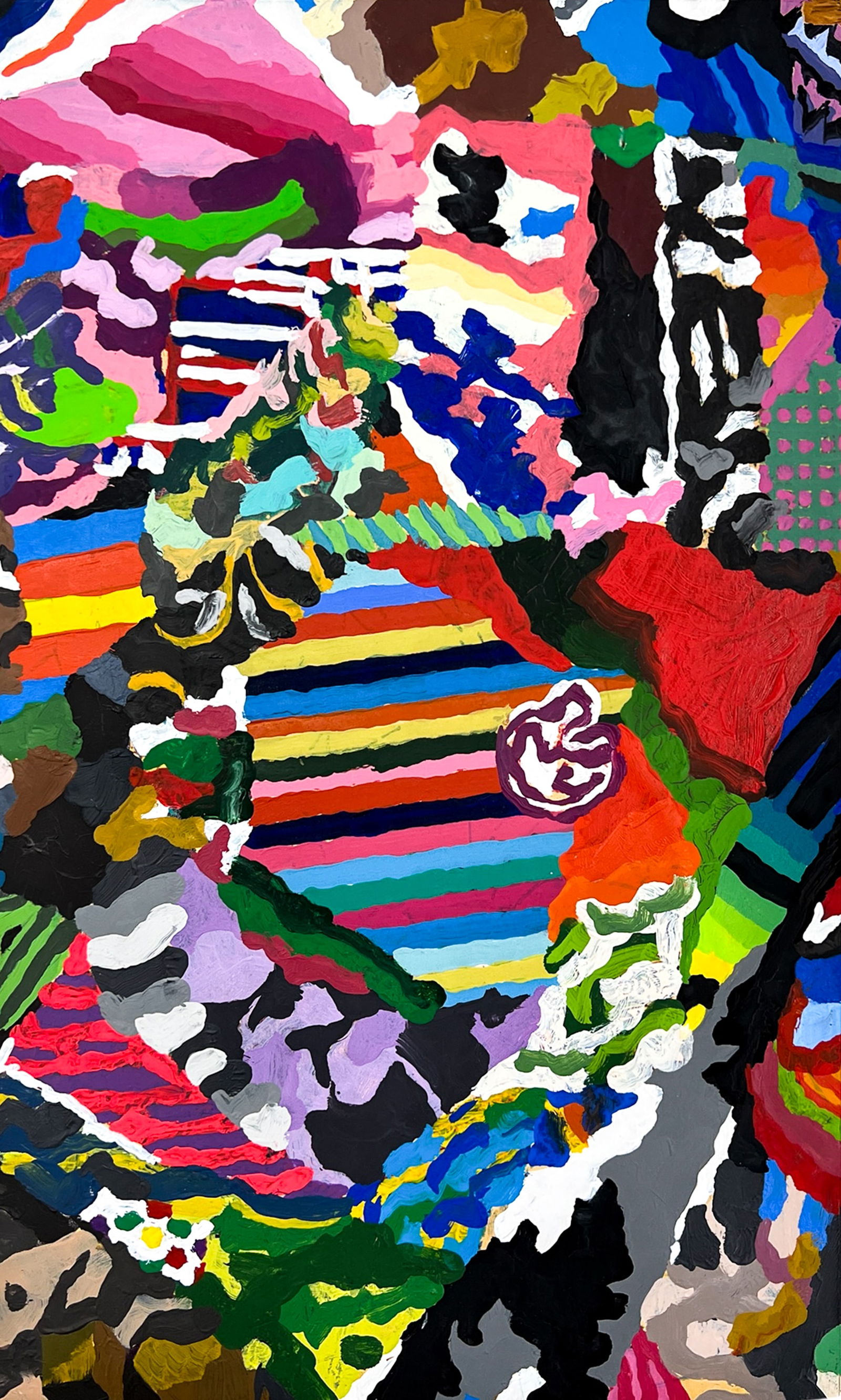 Gary Lang "Maximalist" Acrylic on Wood: Gary Lang (b. 1950 California) "Maximalist" Acrylic on Wood 14"x8.5" Unframed. Unsigned. Excellent condition.