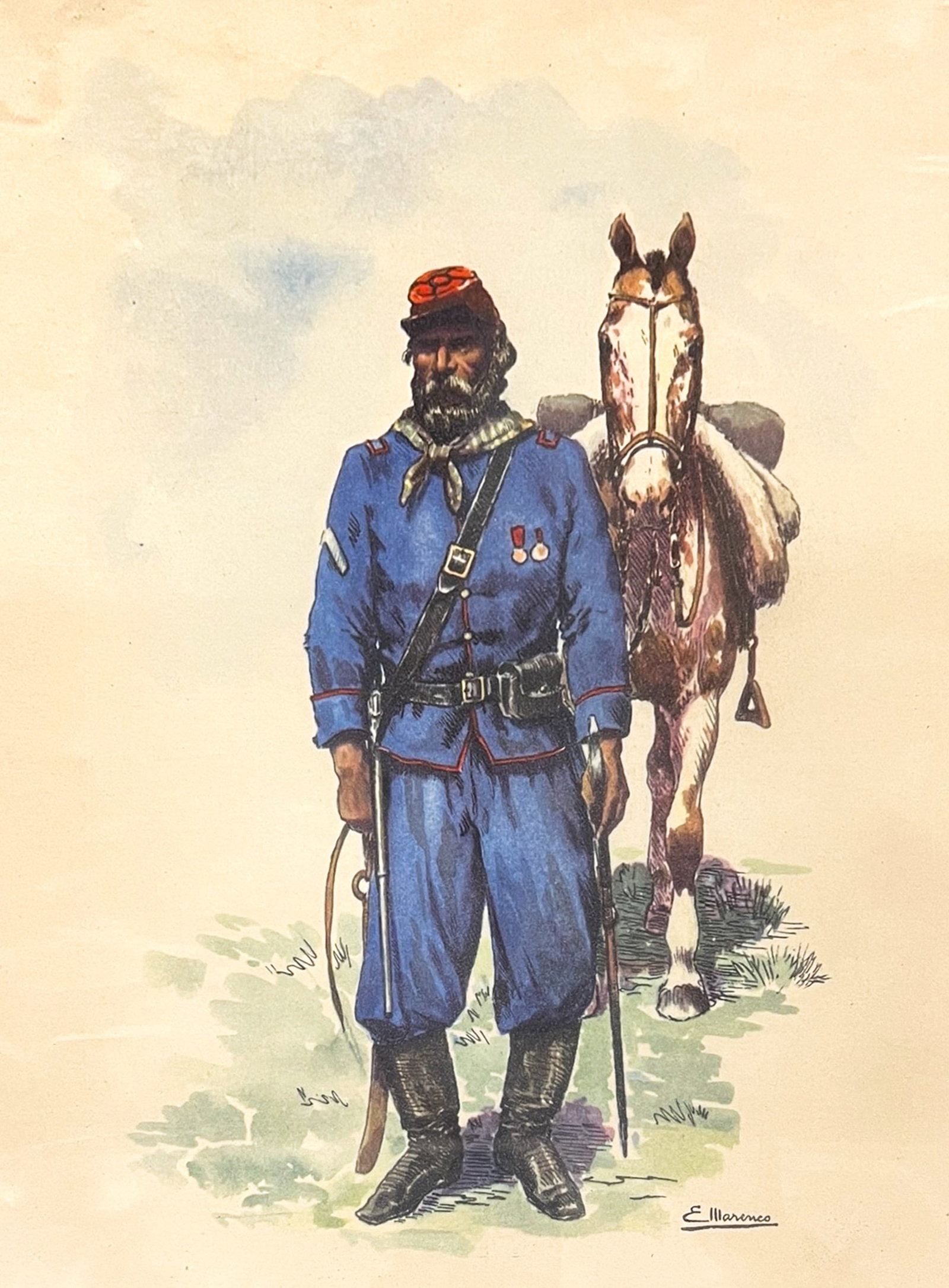 Eleodoro Marenco "Sargento del 10 de Caballeria de Linea" Lithograph (1 of 2)