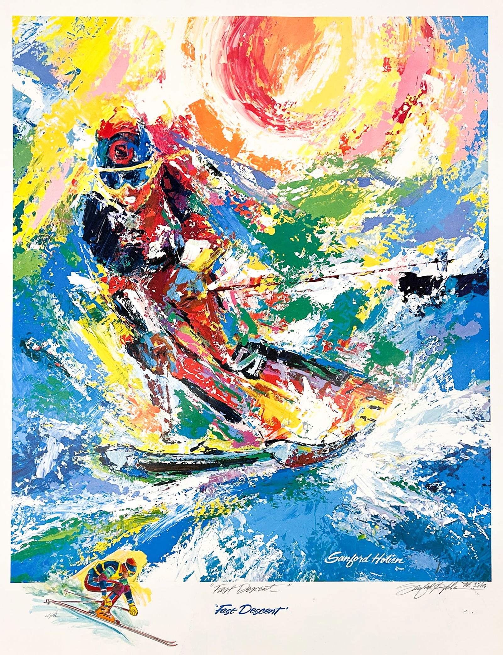 Sanford Holien "Fast Descent" 1983 Artist's Proof Lithograph (1 of 2)