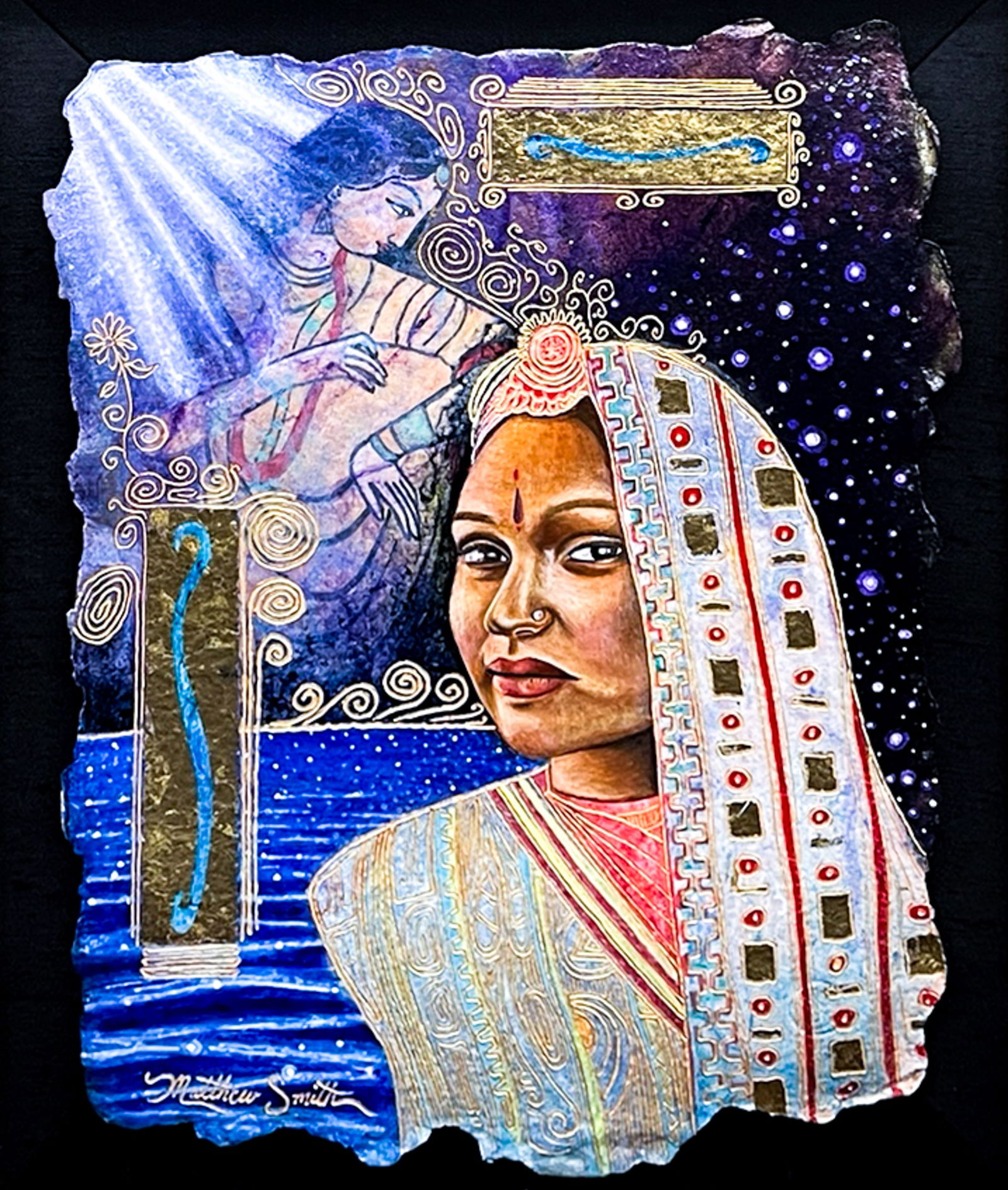 Matthew Smith "Pride of India" 2000 Acrylic on Paper: Matthew Smith (20th/21st Cent. American) "Pride of India" 2000 Acrylic on Paper 12"x9" Image 22"x20" Framed. Signed lower left. Excellent condition, not examined outside of framing.