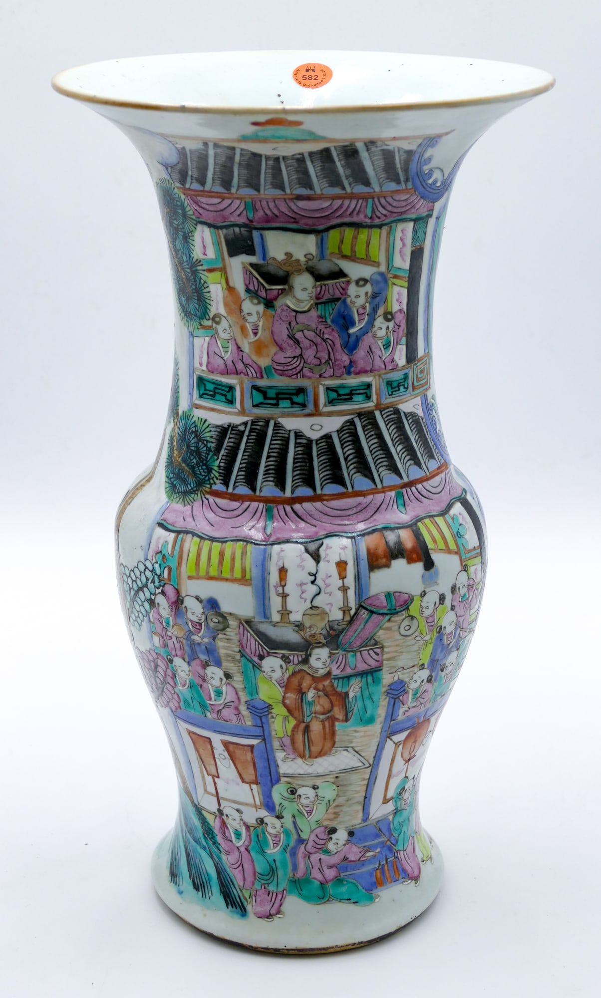 Antique Chinese Dragon Parade Porcelain Large Vase (1 of 3)