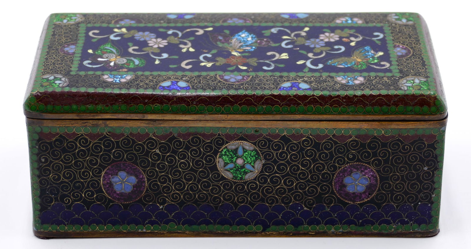 Antique Japanese Ginbari Cloisonne Table Box (1 of 5)