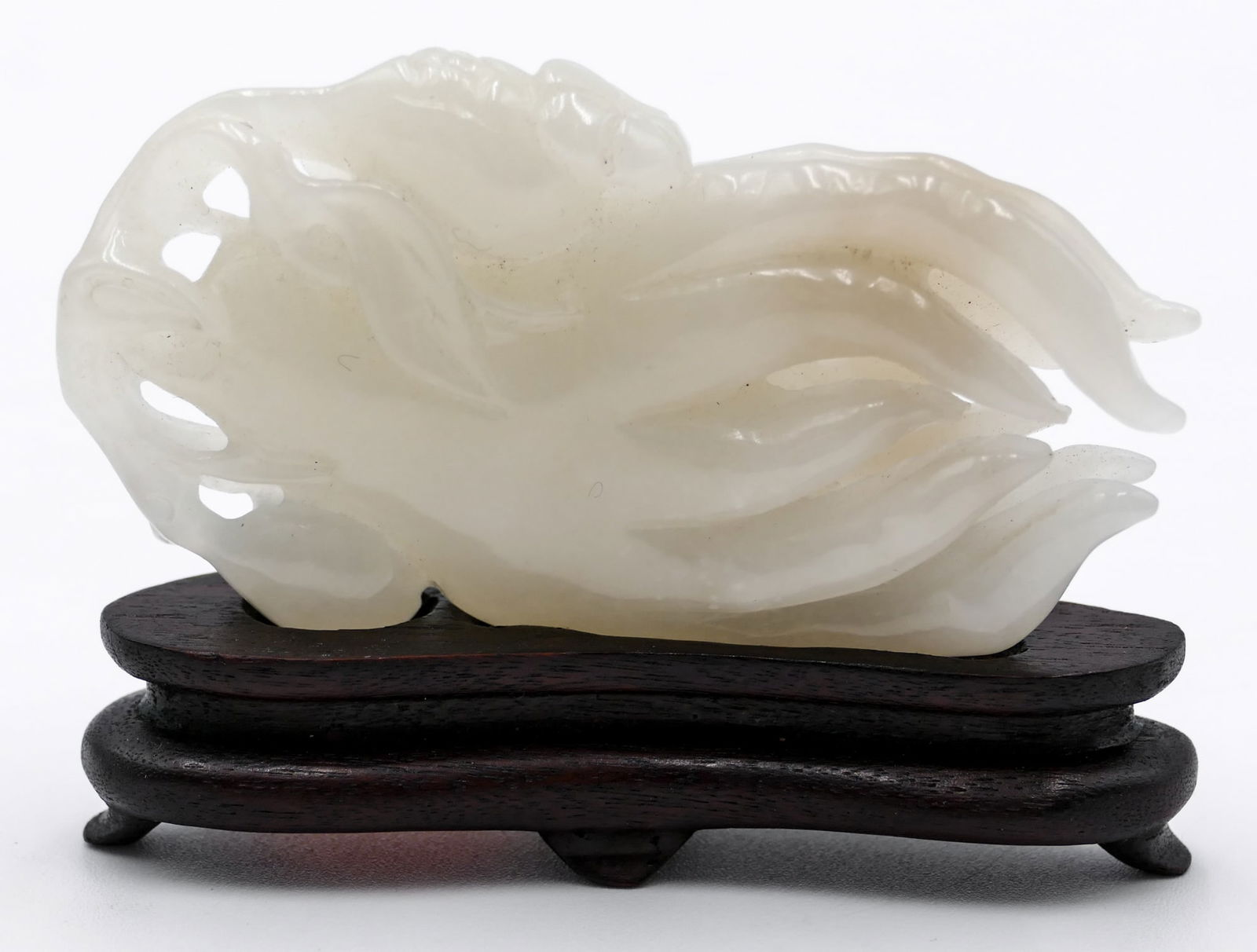 Chinese White Jade Buddha Hand Citron on Stand (1 of 8)