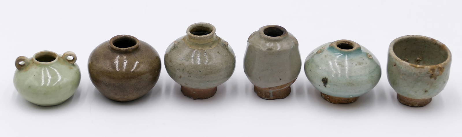 6pc Chinese Ming Celadon Jarlets