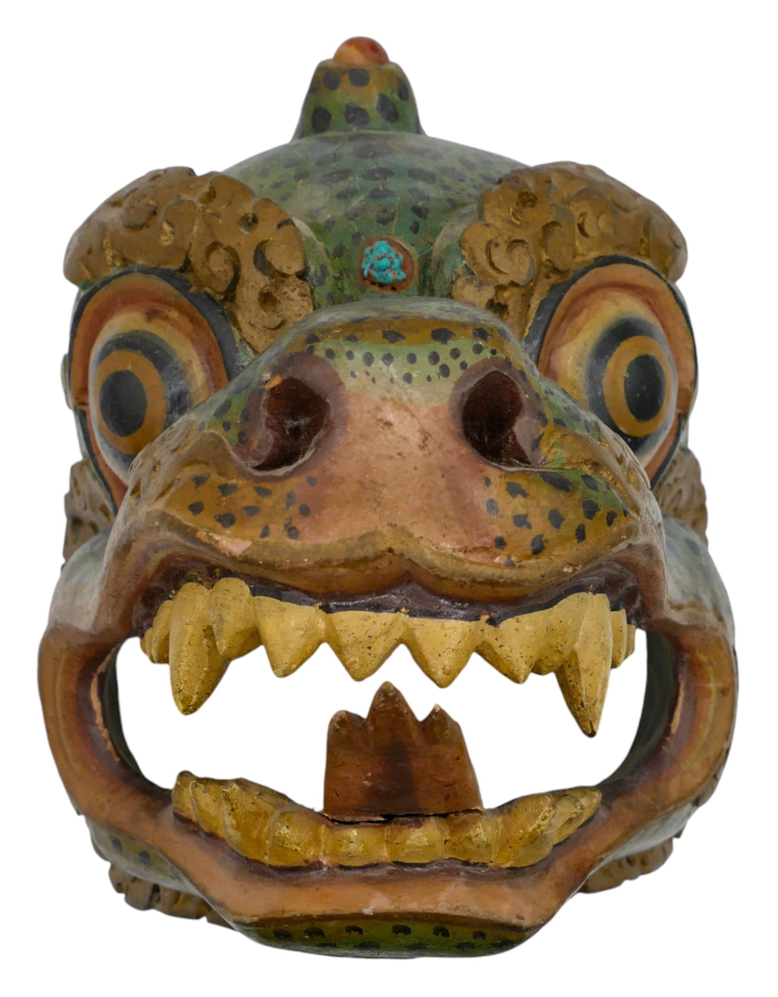 Old Nepalese Garuda Painted Wood Mask (1 of 3)