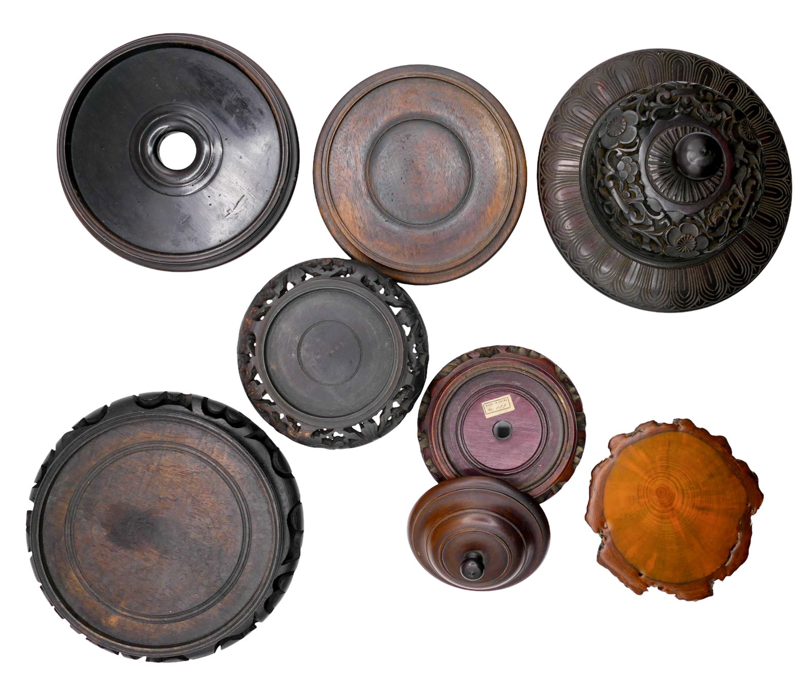 8pc Old Asian Wood Stands and Covers (1 of 2)