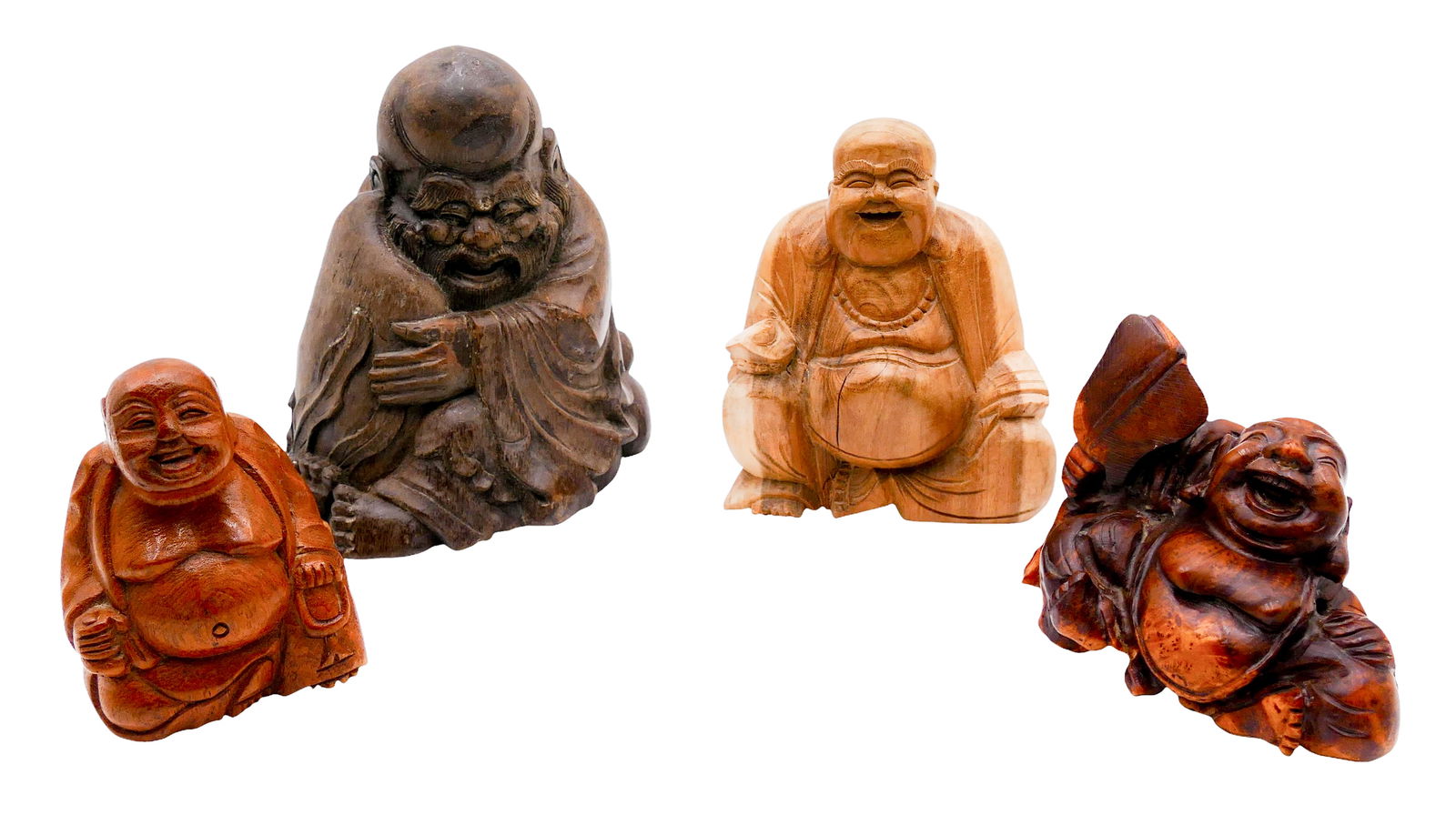 4pc Japanese Carved Wood Buddhas (1 of 2)