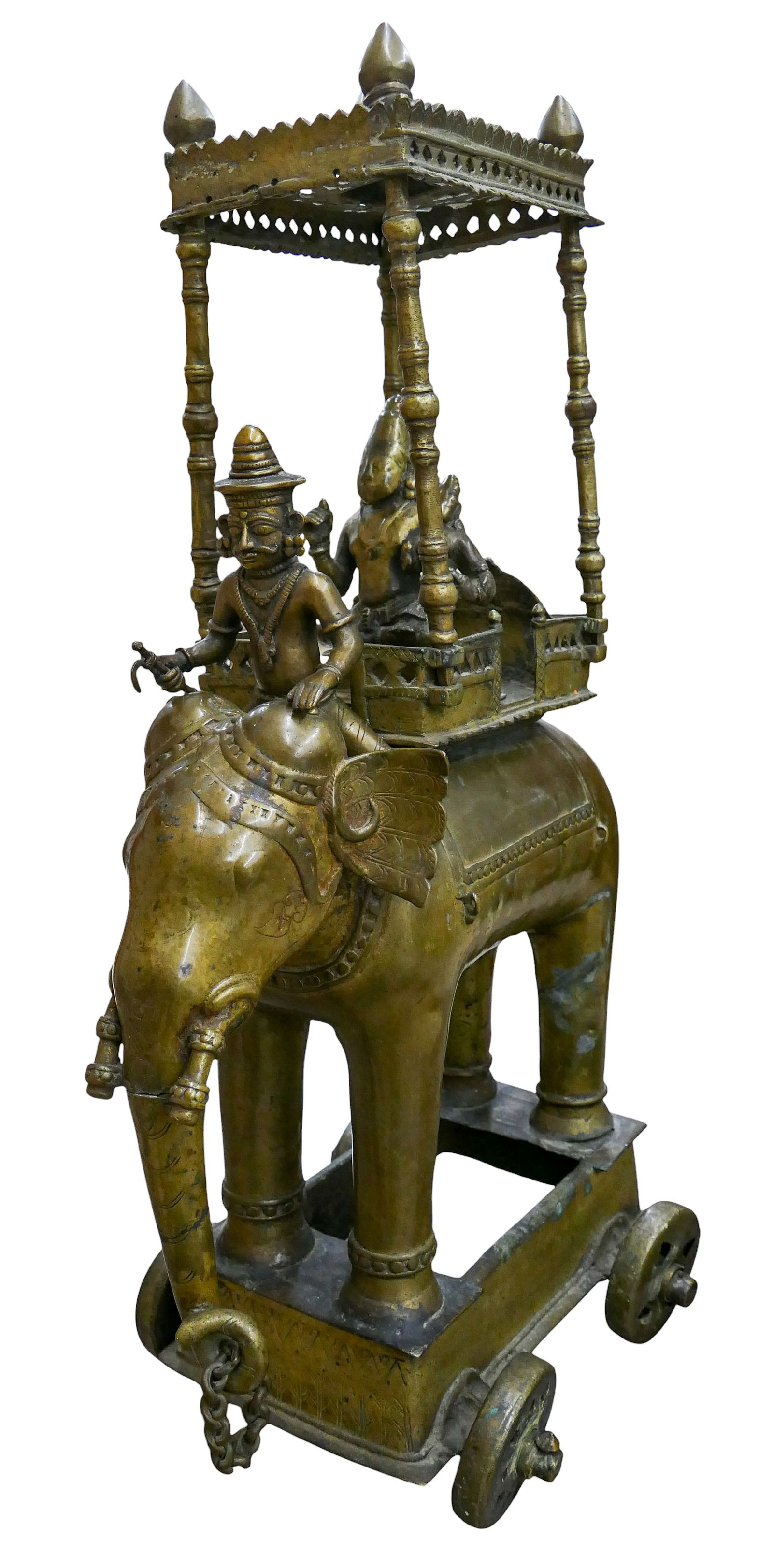 Antique India Large Bronze Elephant with Riders (1 of 4)