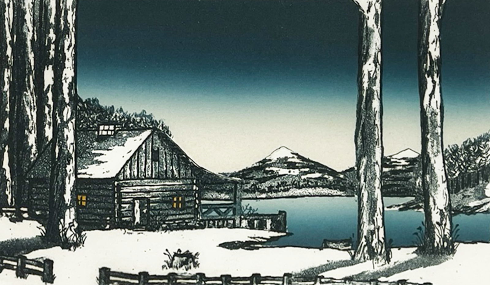 Willard Age "Winter's Eve" Aquatint Etching Framed: Willard Age "Winter's Eve " Aquatint Etching Framed 13 "x17 ". Pencil signed and numbered lower margin. Excellent condition.