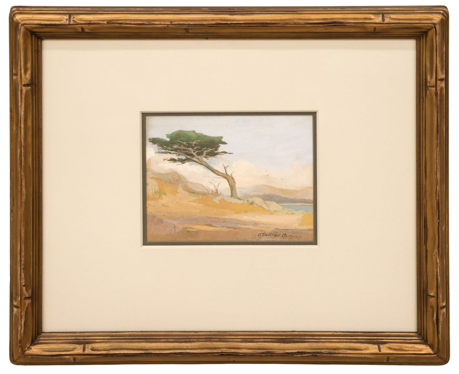 Mary DeNeale Morgan "Lone Cypress Tree" Gouache on Paper - 2