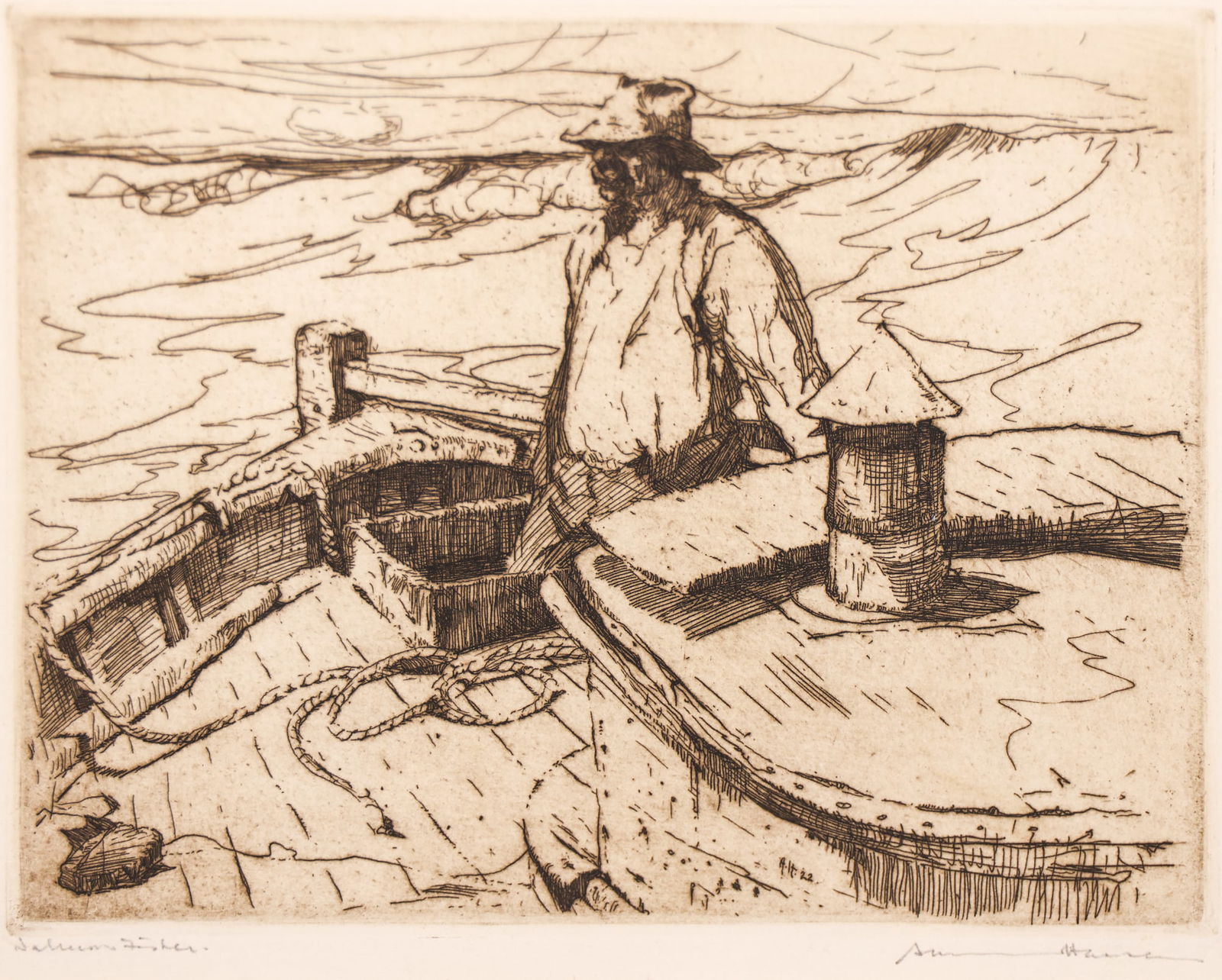Armin Carl Hansen "Salmon Fisher" Etching (1 of 2)