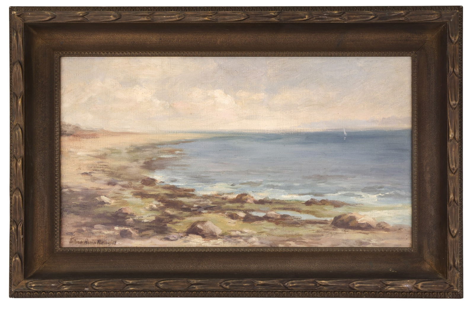Lillian Annin Pettingill "Marine Scene" Oil on Canvas - 2