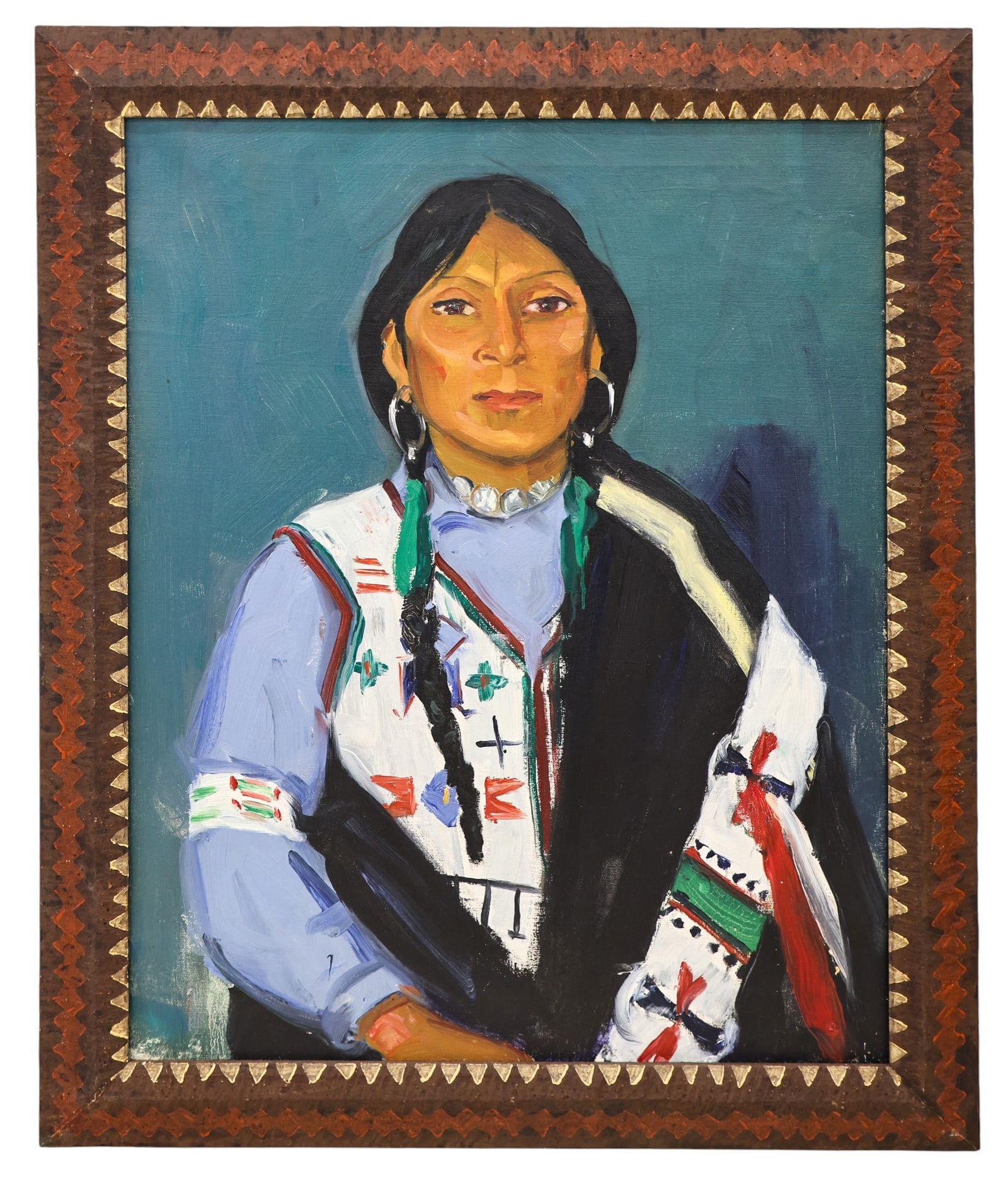 Kathleen Eva Houlahan "North American Indian" Oil on Canvas - 2